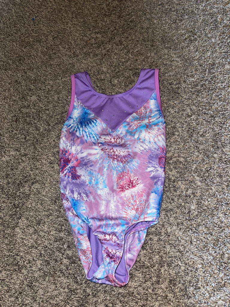 Purple Tie-Dye Girls' One-Piece Leotard